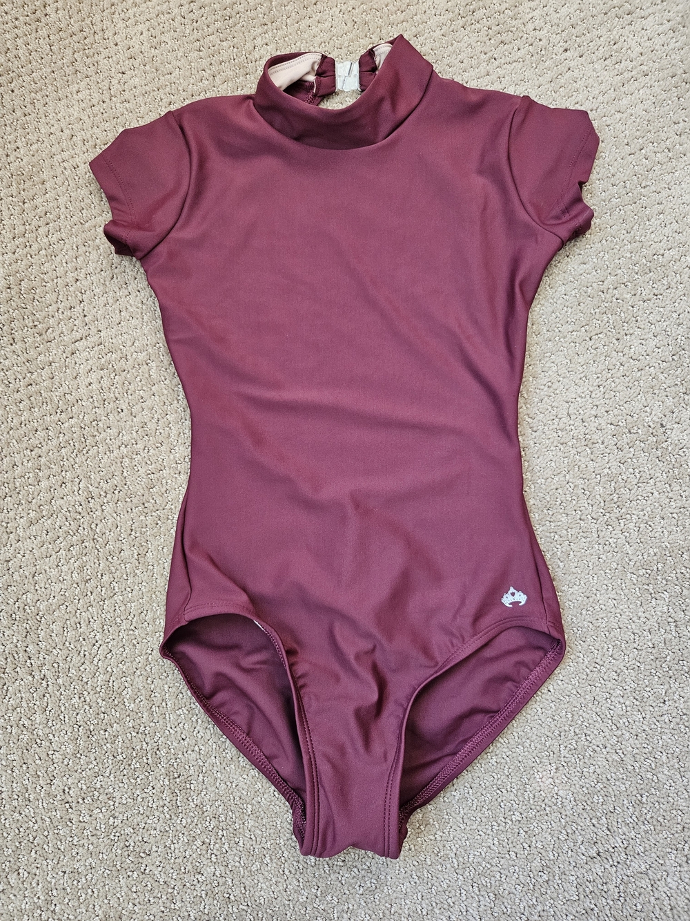 Mariia Crown leotard Mock Neck Cap Sleeve open back size XS